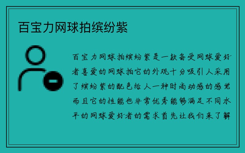 百宝力网球拍缤纷紫